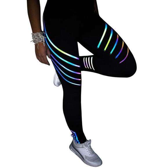 NERO F17 White Gray and Black Leggings Set of 2 Womens XS Futuristic Reflective - Picture 1 of 12